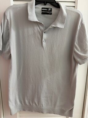 jf j.ferrar Men's Light Gray Polo Shirt